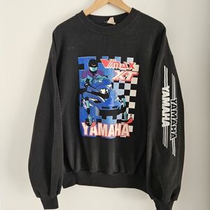 Vintage Yamaha Vmax XT Snowmobile Sweatshirt Large Graphic Crewneck Black 90s